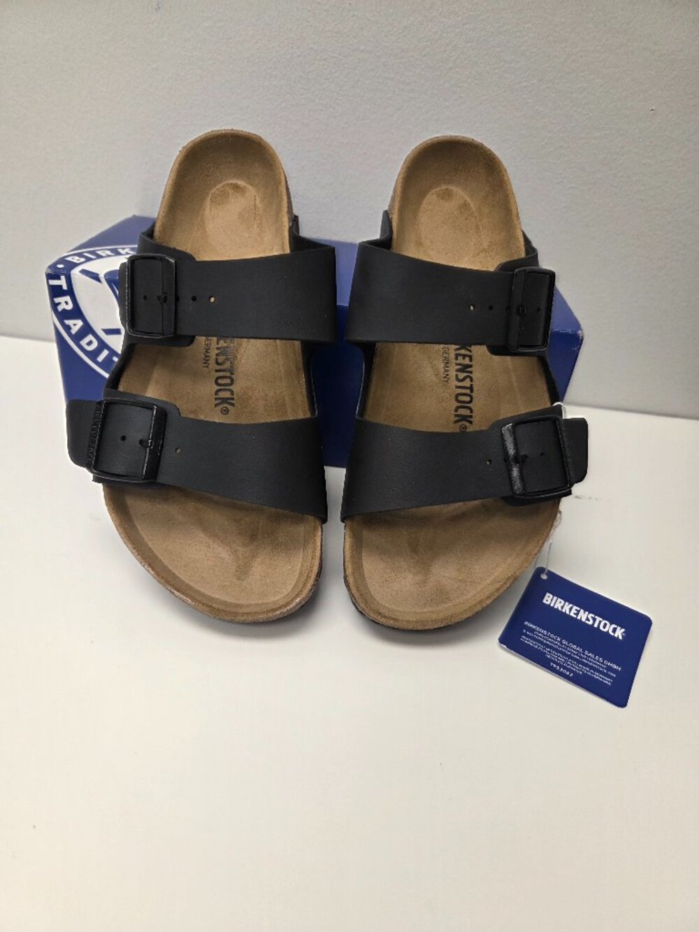 Birkenstock Arizona Cork Sandals Black Birko-Flor